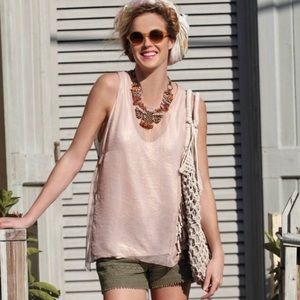 ANTHROPOLOGIE Deletta Sleeveless Top Rose Gold M